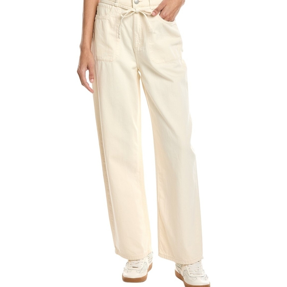 Jason Wu Cream Wide-Leg Drawstring Jeans
